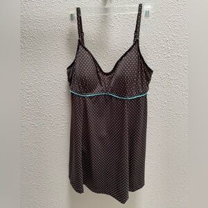 Swim dress by “MAXINE” - One Piece - Size 16 - Brown/Aqua - EUC